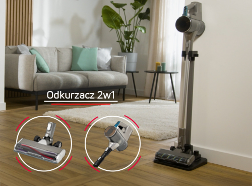 Grafika przedstawia funkcje Odkurzacz 2 w 1